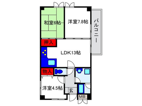 プリマベ－ラ千里園の物件間取画像